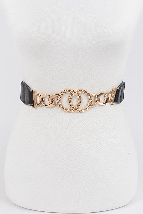 Black and Gold Twisted Plus Size Belt