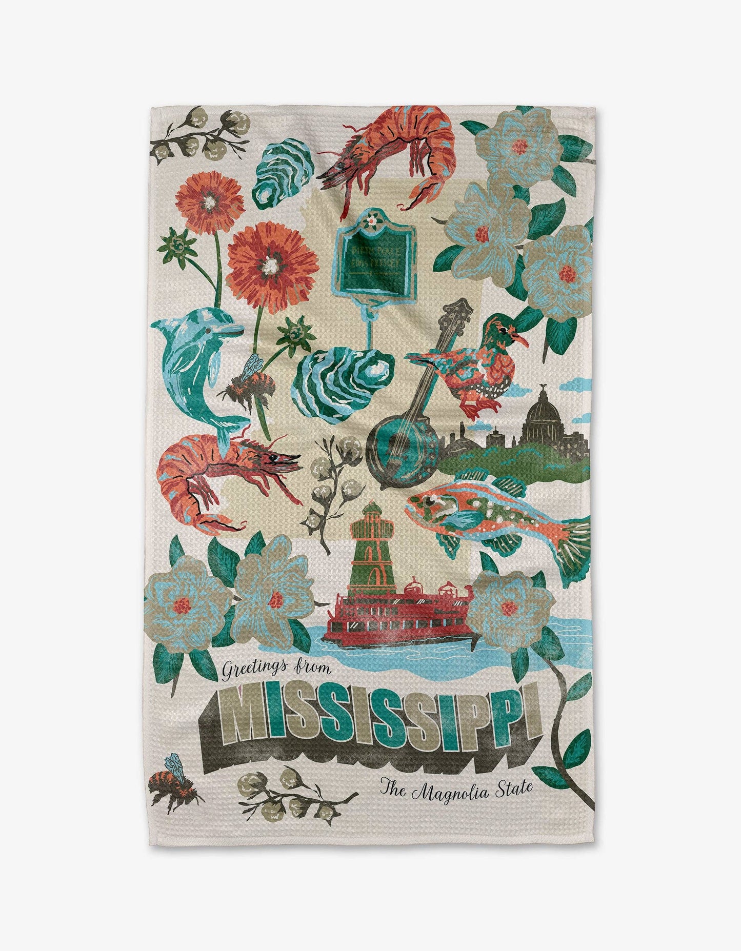 Greetings From Mississippi Tea Towel