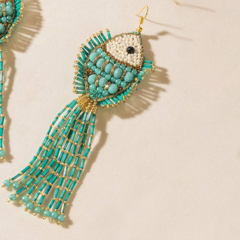 Marina Flame Earrings in Tuscon Teal