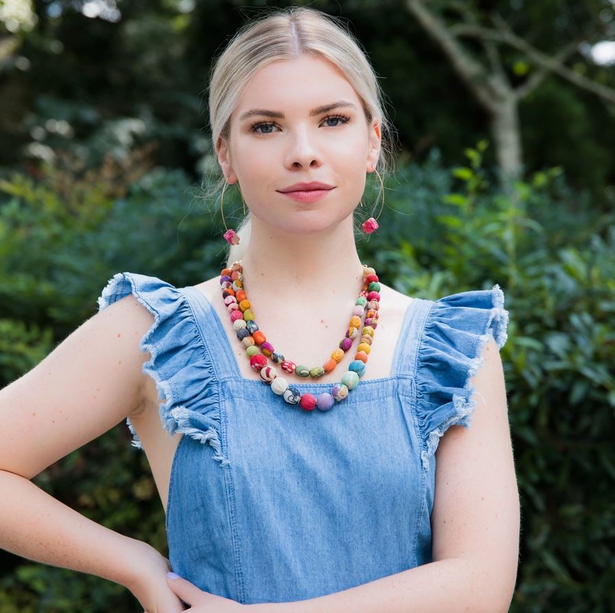 Aasha Single Bead Hooked Earrings by Anju