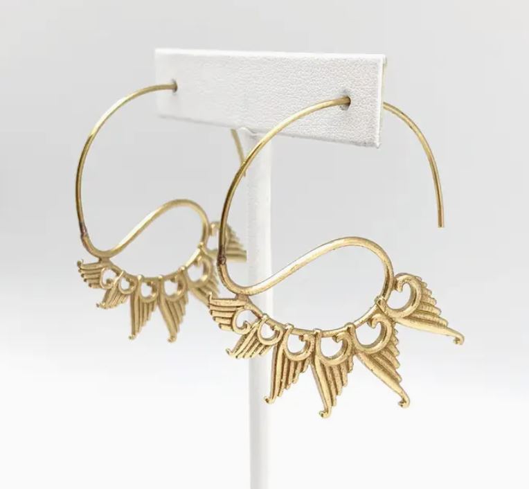 Tanvi Gold Wings Earrings by Anju