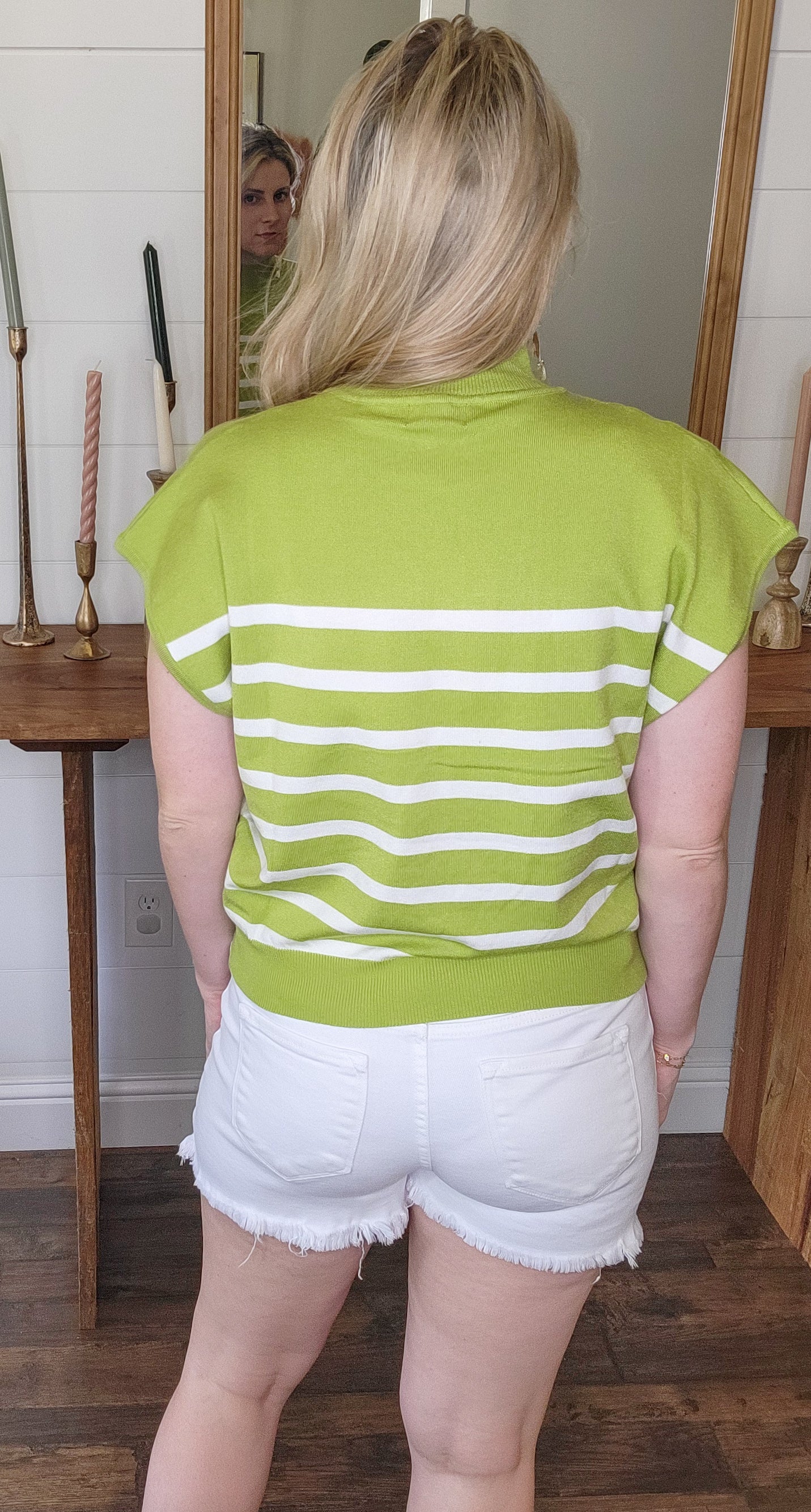 Hot to Trot Mock Neck Striped Top 3 Colors (Small to Large)
