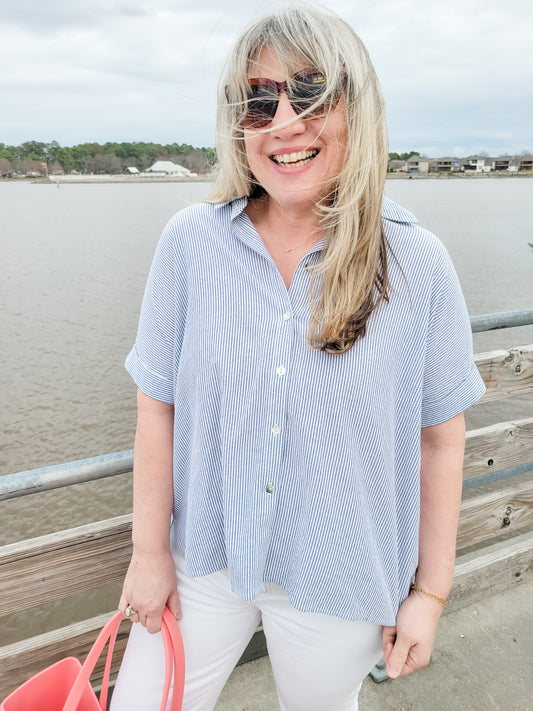 Spring is Sprung Button Down Top (Small to Large)
