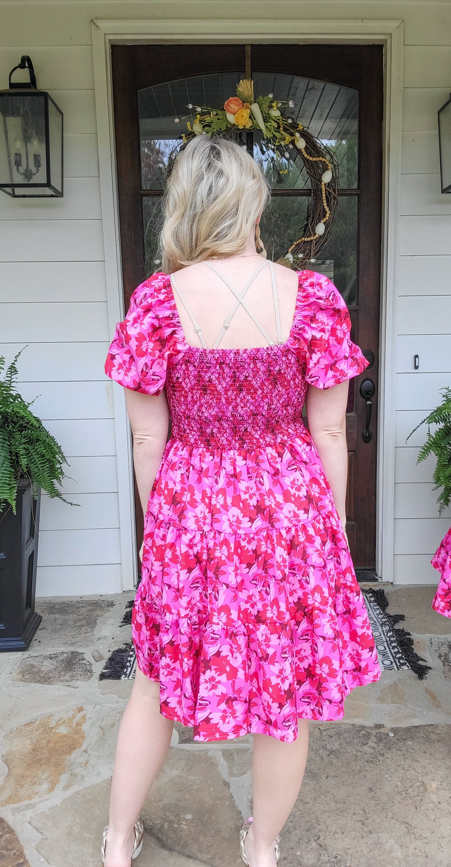 Anne's Floral Print Satin Dress