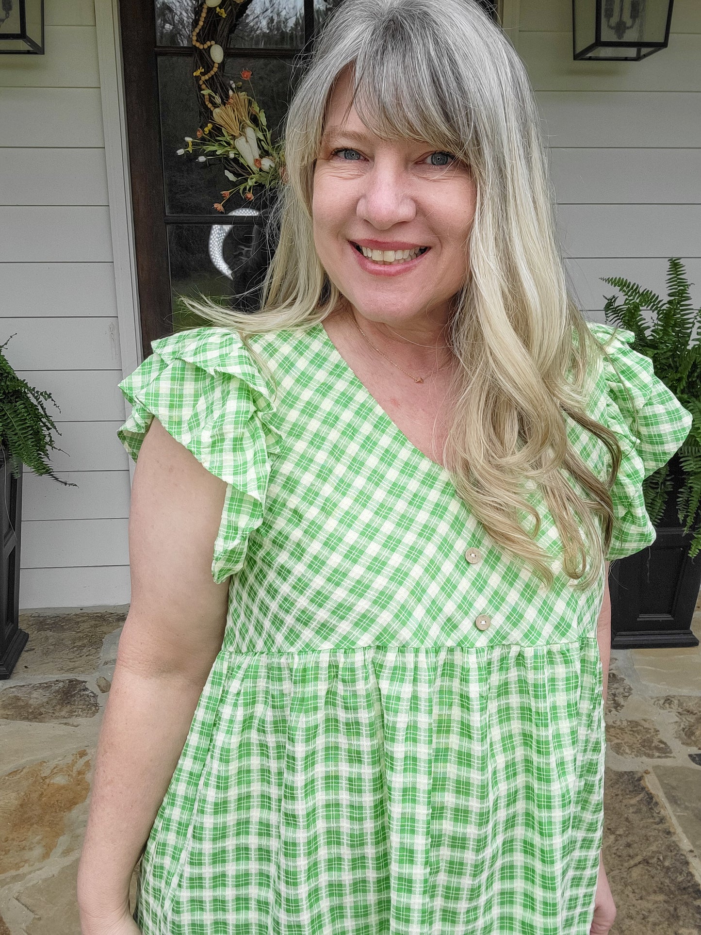 Summer Lovin' Checkered Print Dress (XL to 2X)