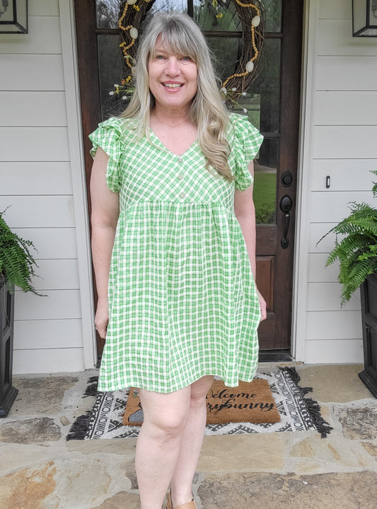 Summer Lovin' Checkered Print Dress (XL to 2X)