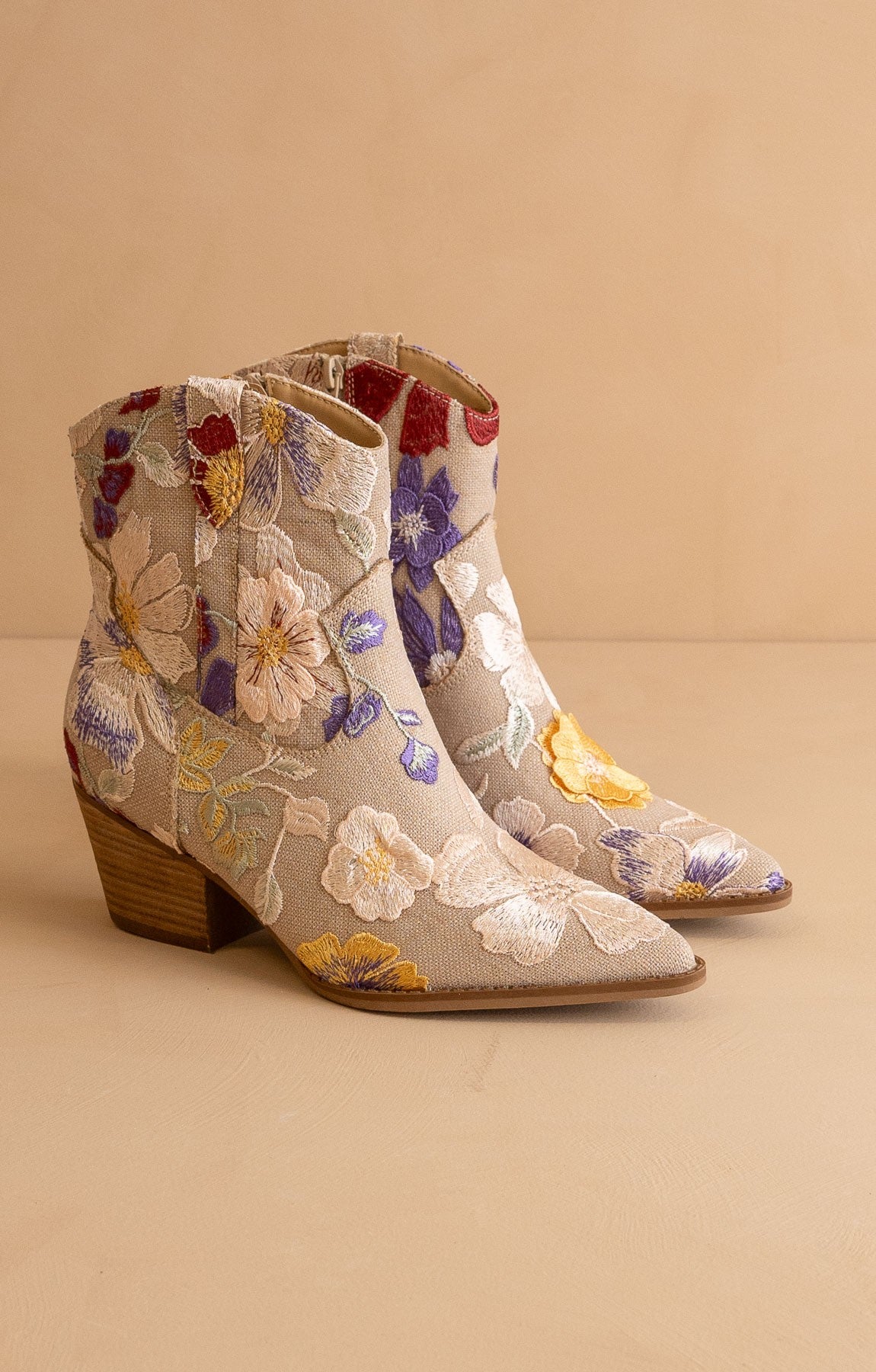 The Wanda Floral Applique Western Boot