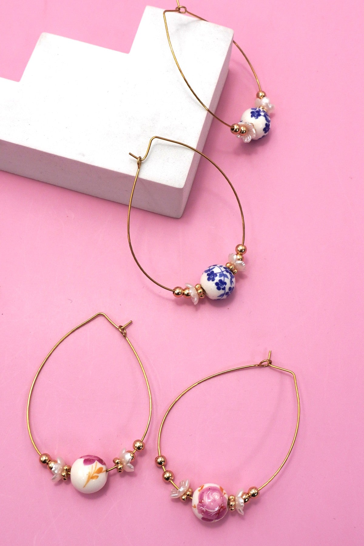 Floral Teardrop Earrings (Multiple Color Options)