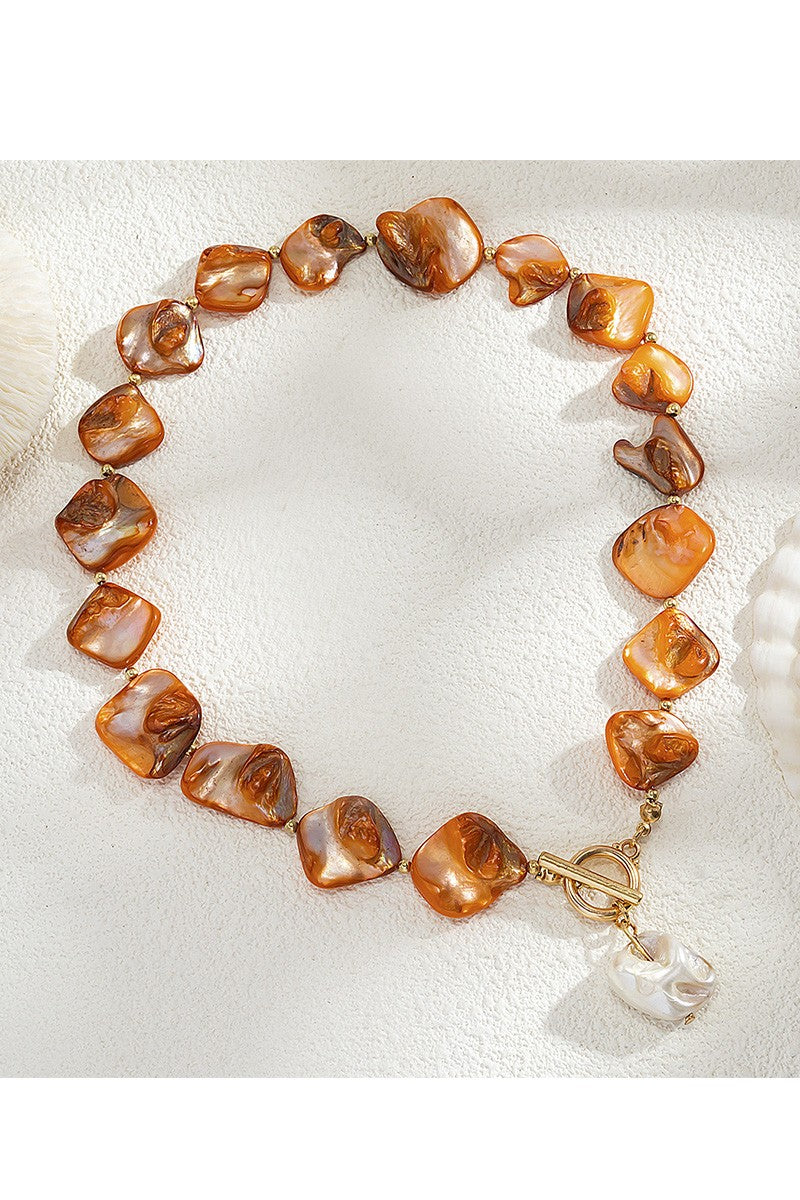 Beach Bum Gem Stone Choker Style Necklace (Mulitple Color Options)