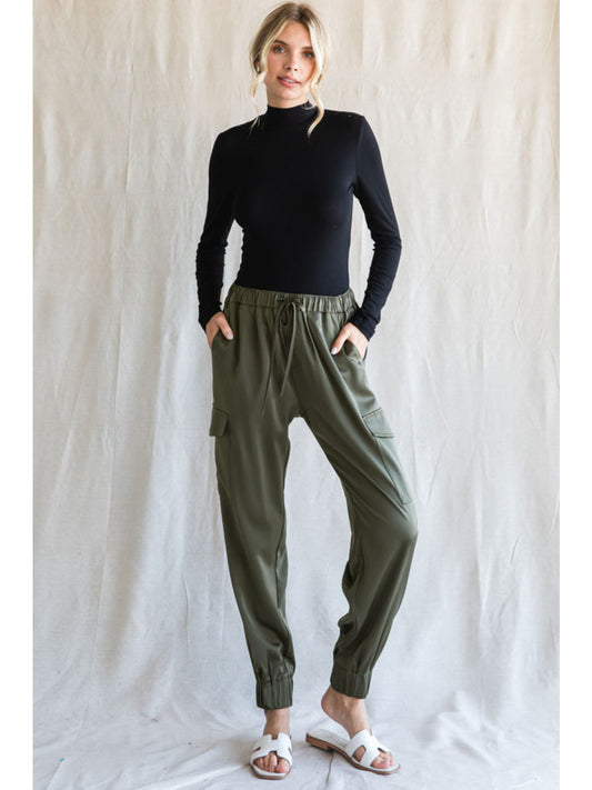 Travel Light Satin Cargo Pants 2 Colors (Small to Large)
