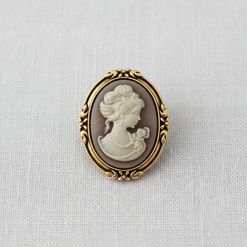 Medieval Cameo Brooch with Sculpted Portrait