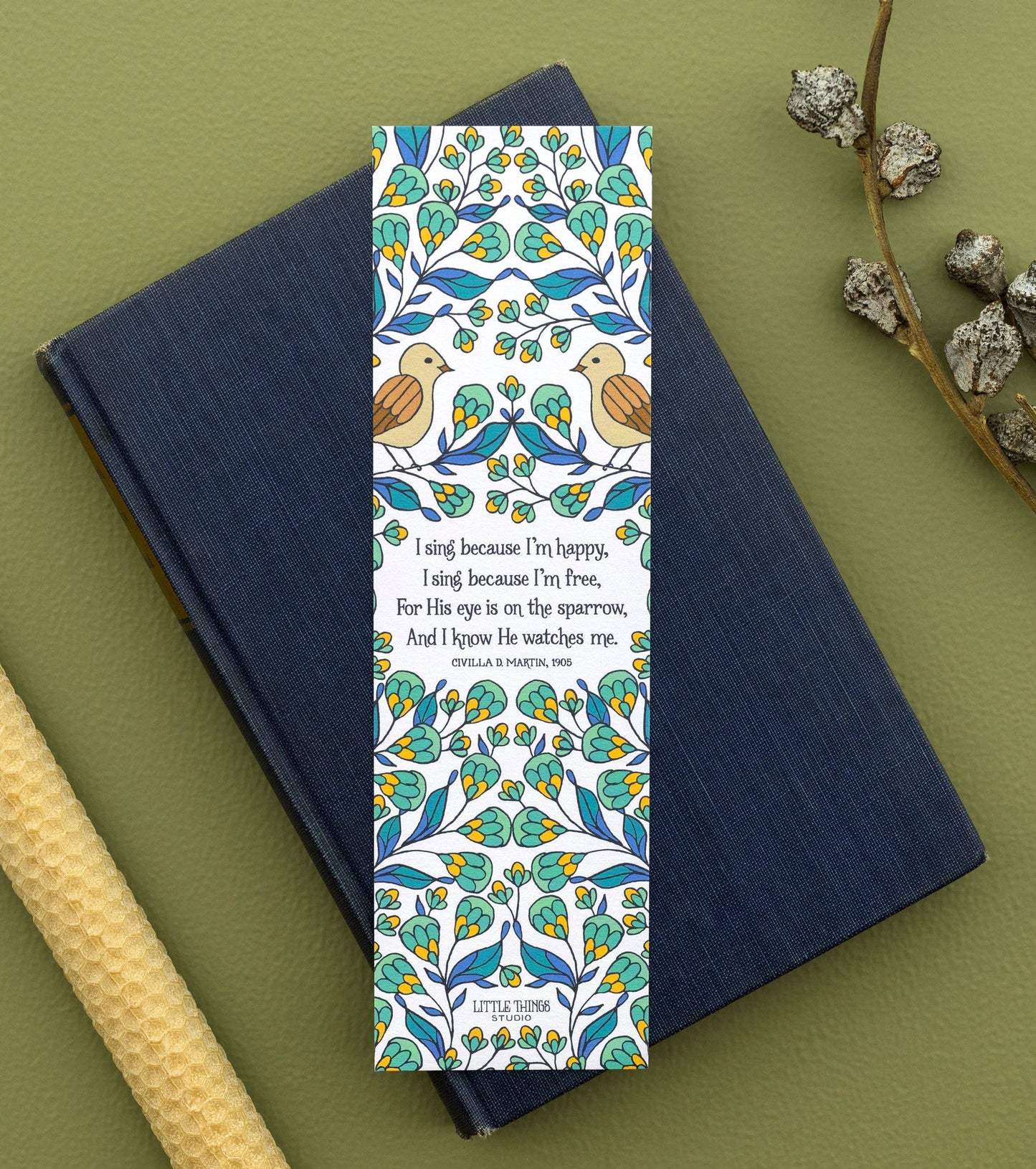 His Eye Is on the Sparrow Gospel Song Bookmark