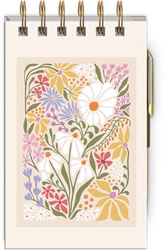 Spiral Notepad With Pen FLOWER MARKET WILDFLOWERS