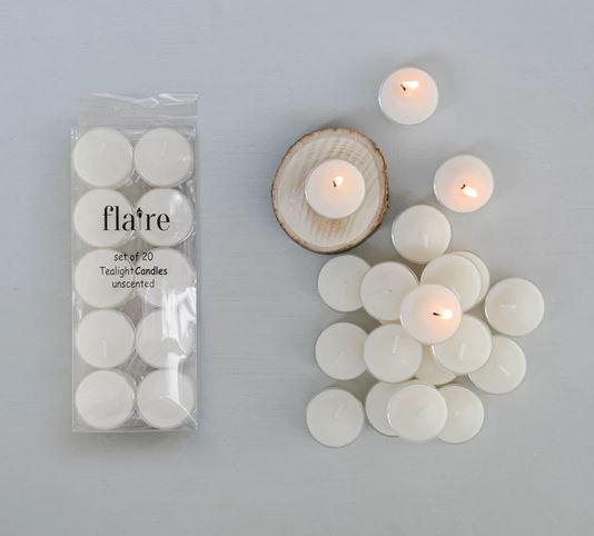 Unscented Tealights, Set of 20