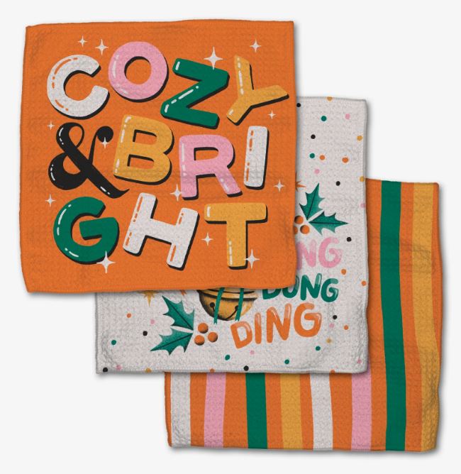 Geometry Dish Cloths Set of Three Ring A Ling A Ding Dong