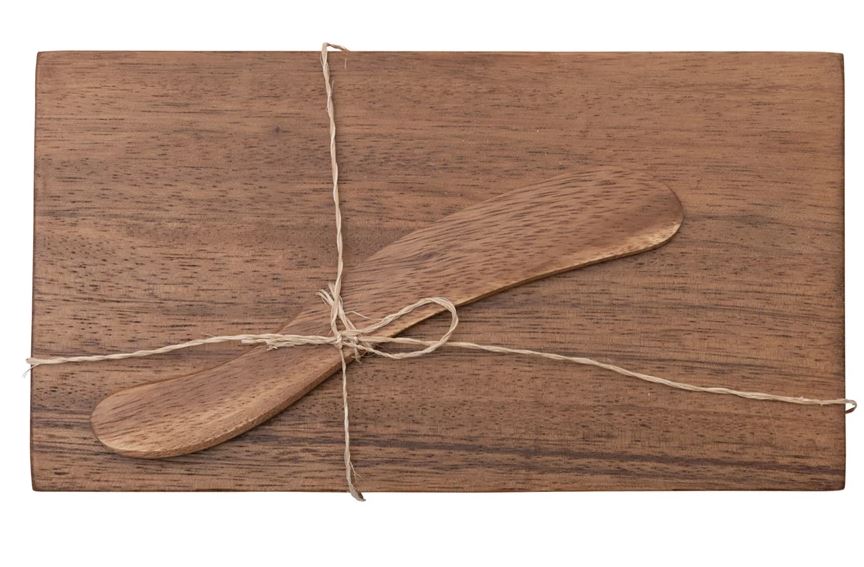 Acacia Wood Cheese/Cutting Board w/ Canape Knife