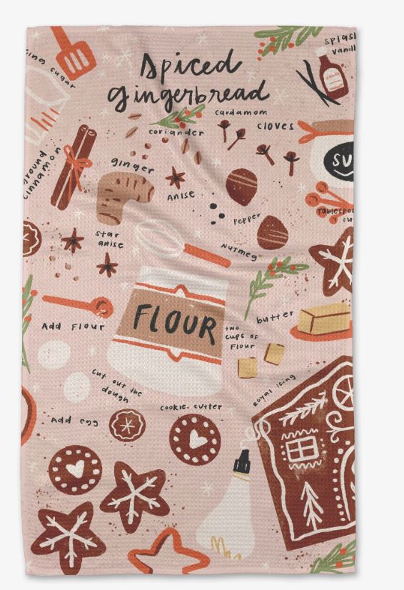 Geometry Spiced Gingerbread Tea Towel