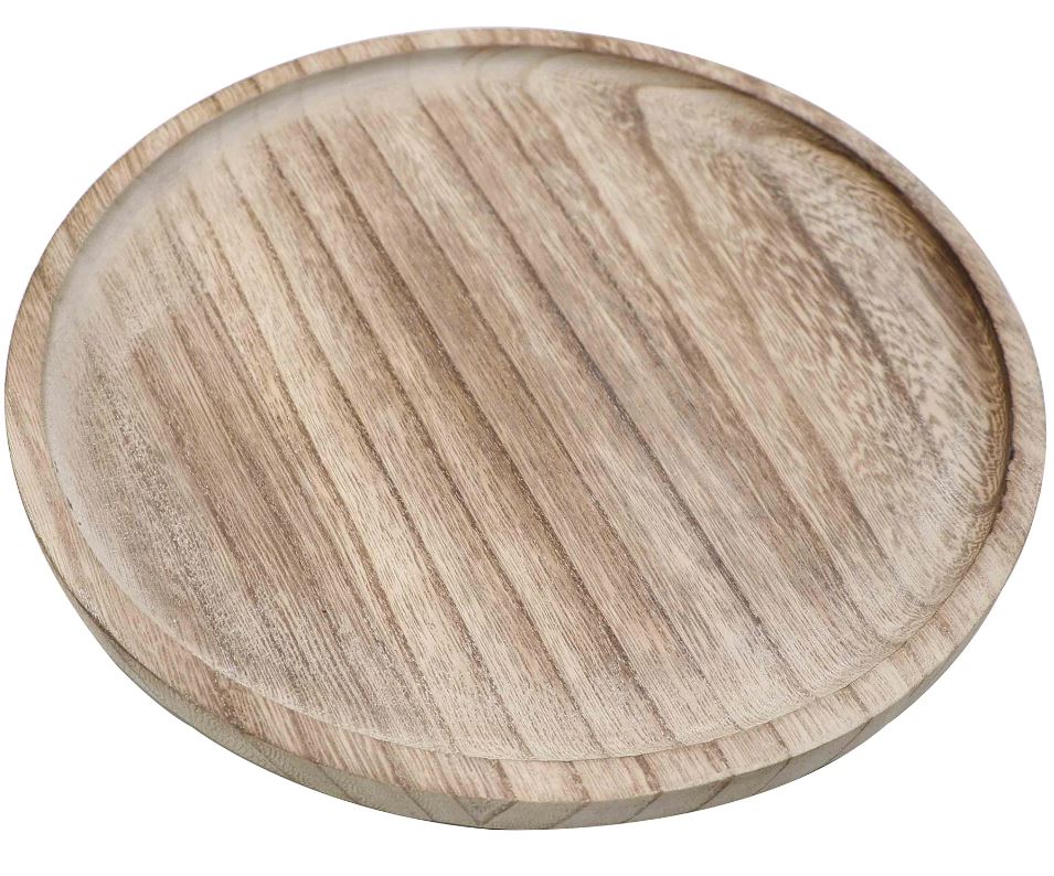 Round Rustic Decorative Wooden Tray