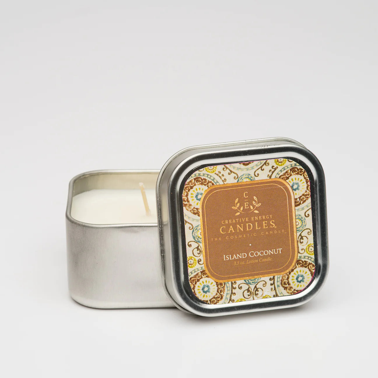 Creative Energy Island Coconut Soy Lotion Candle 3.5oz.