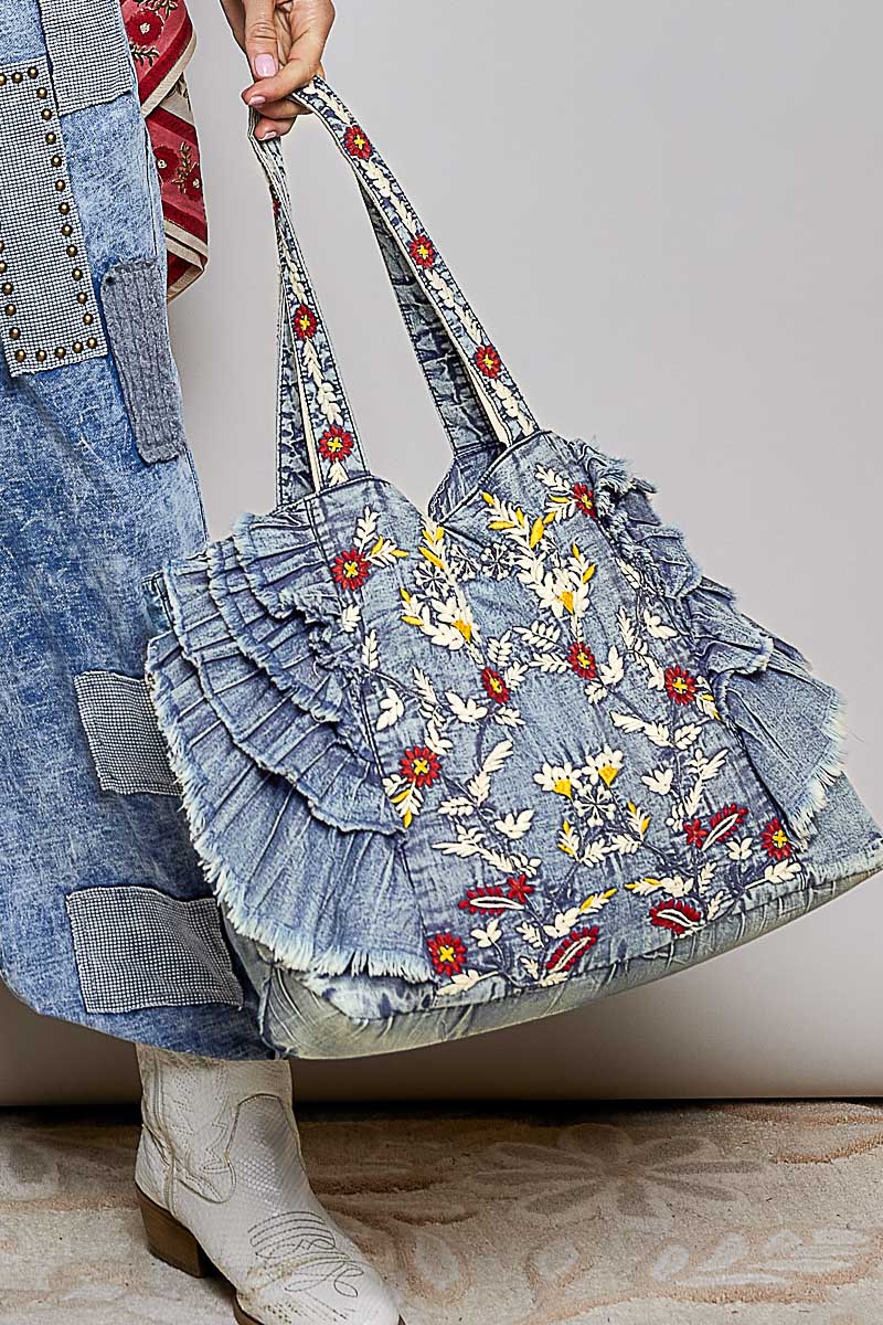 Meadow Belle Denim Tote