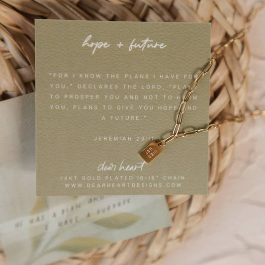 Hope + Future Mini Tag Necklace w/ Gifting Card
