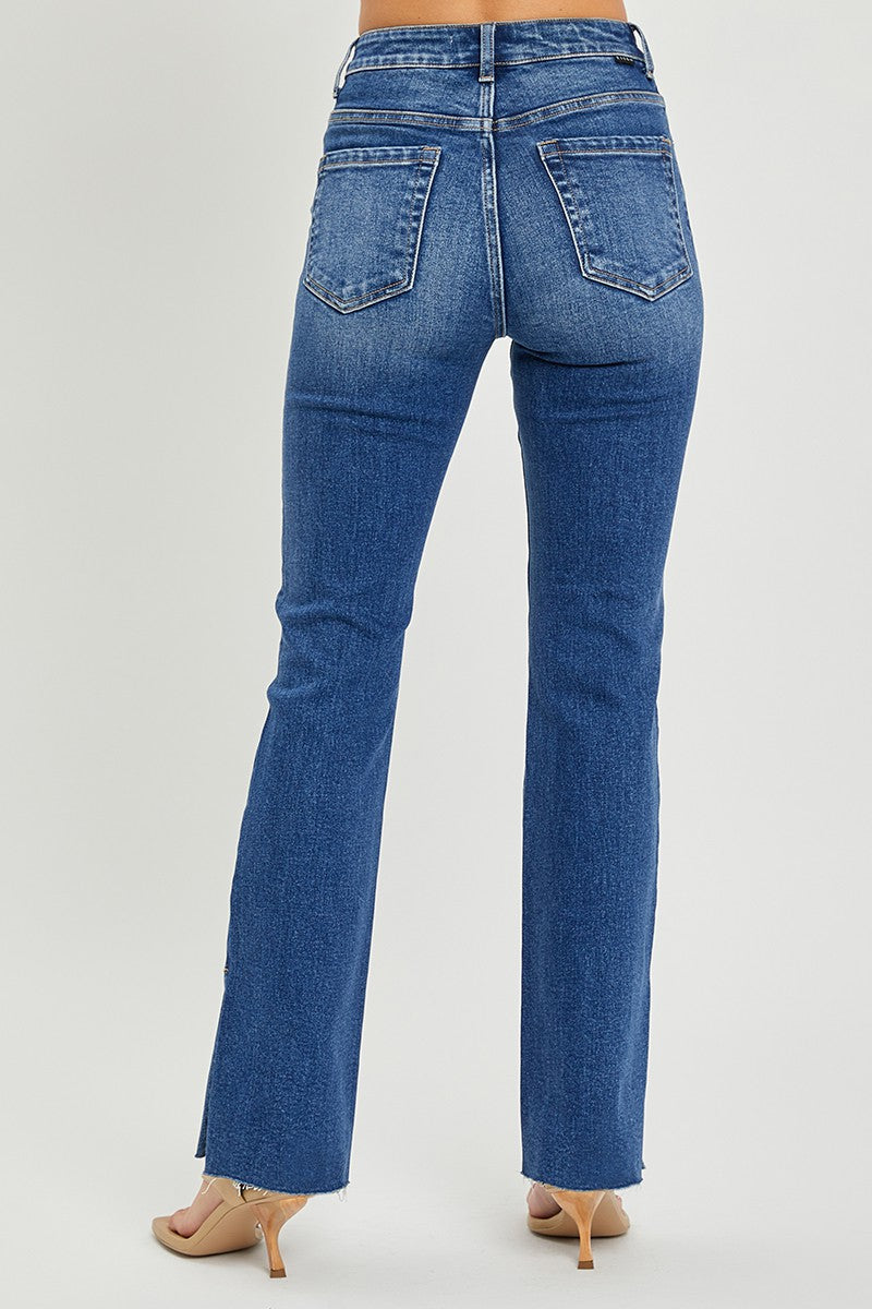 Sophia Raw Hem Slit BootCut Jeans