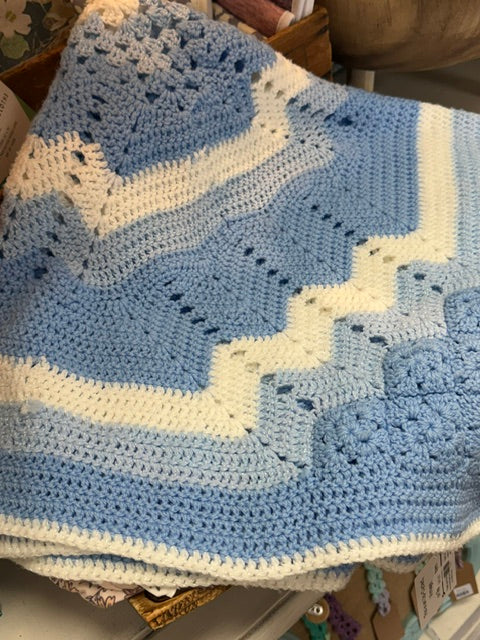 Vintage Blue Baby Blanket