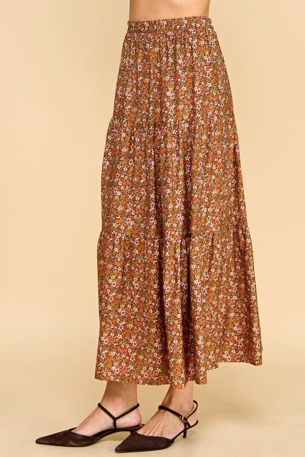 Autumn Tired Floral Skirt (Small to Large)