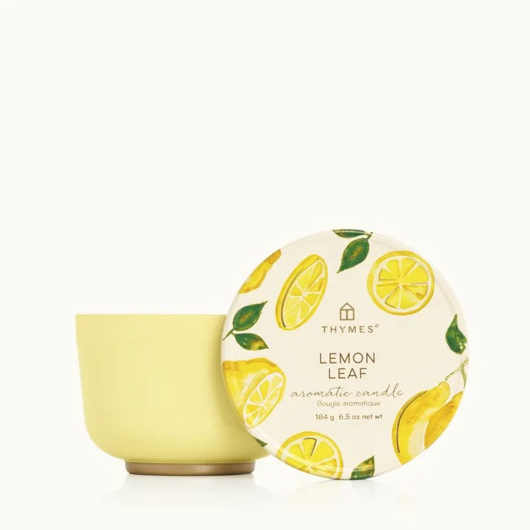 THYMES - HOME Lemon Leaf Poured Candle Tin Printed Lid