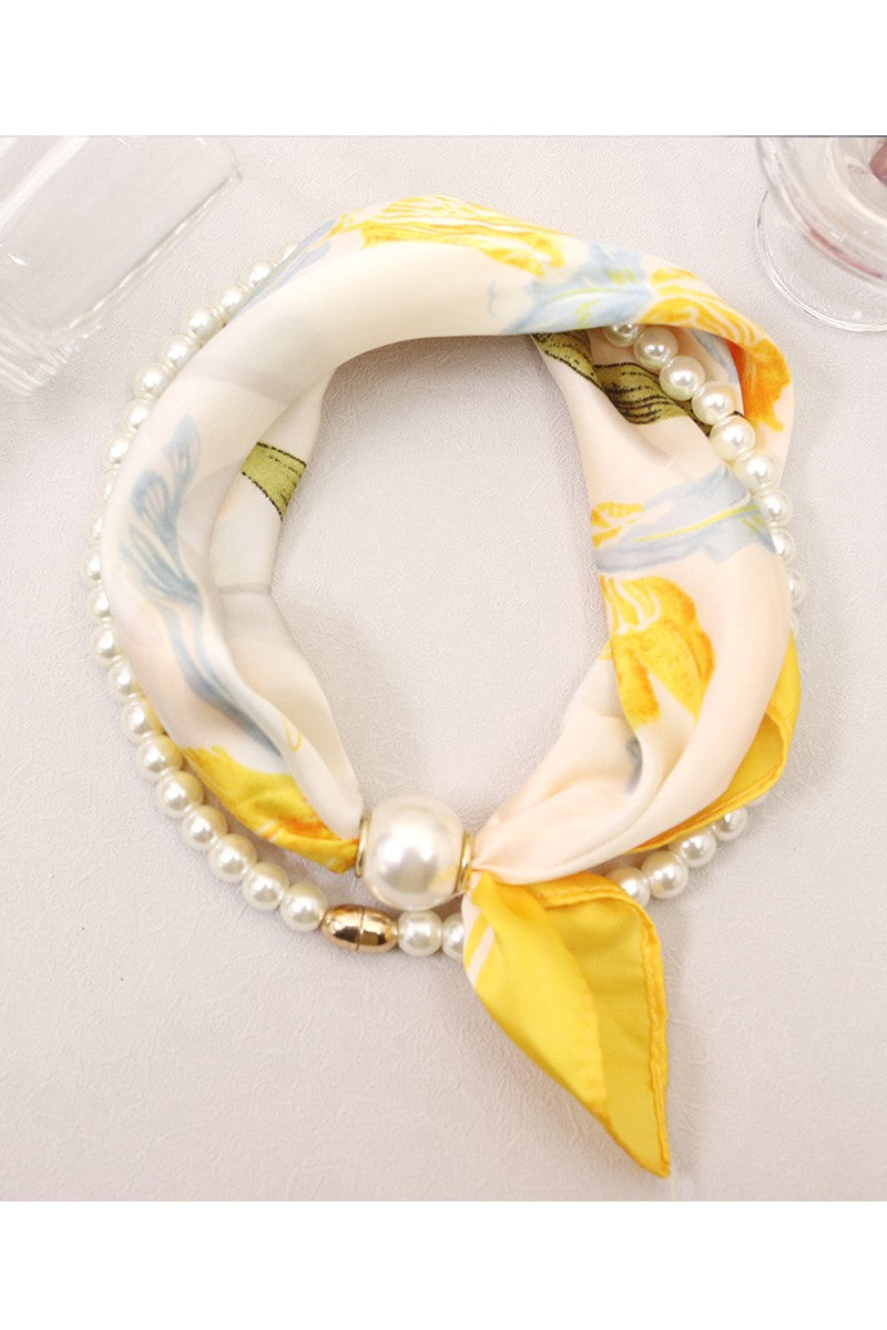 Pearls and Petals Scarf Necklace