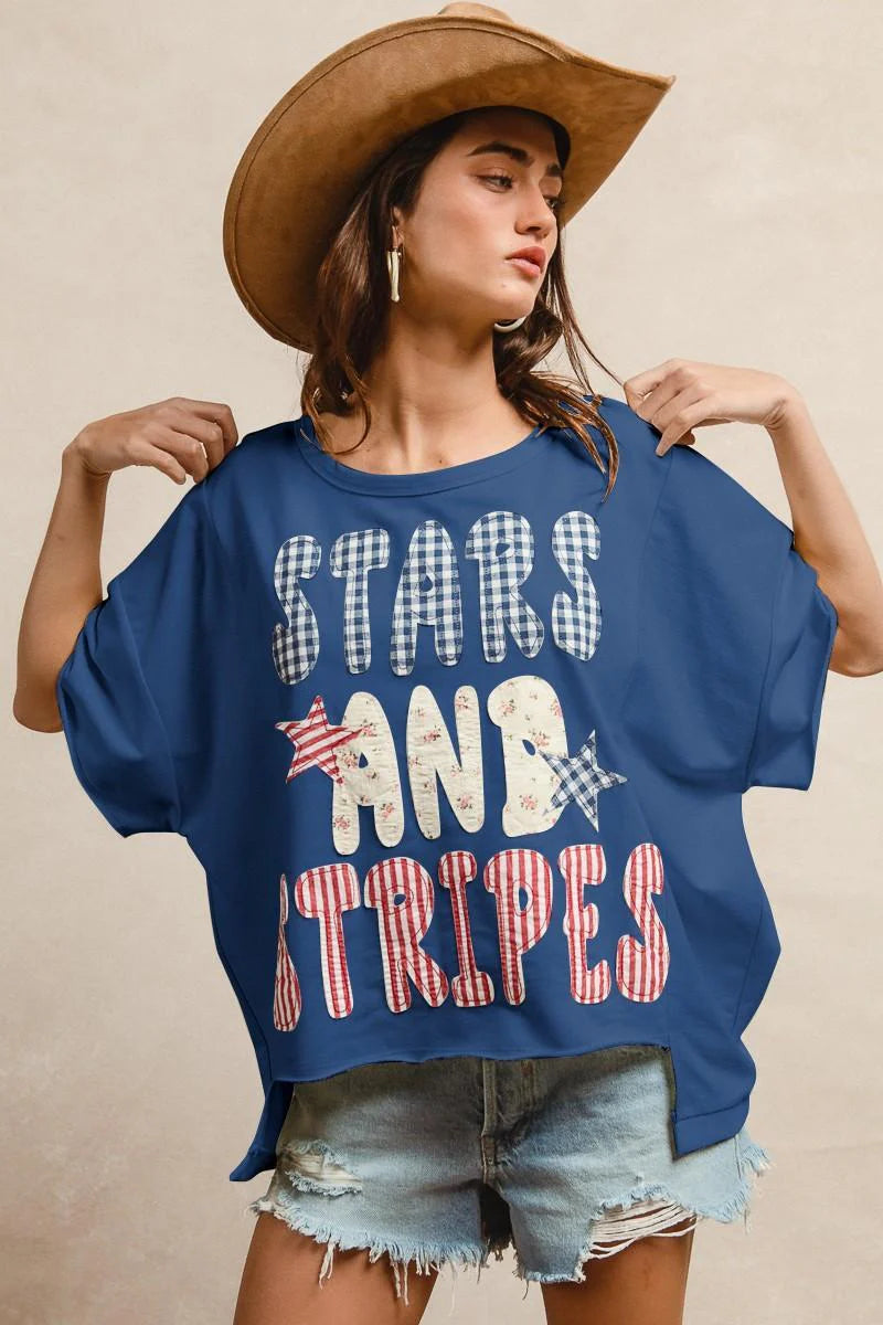 Stars And Stripes Patchwork Top