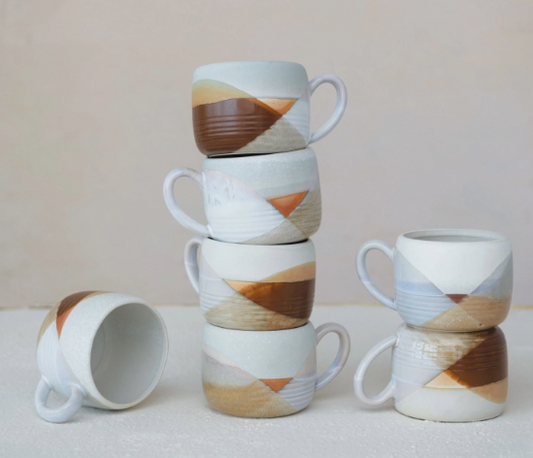 Glazed Geometry Stoneware Mug (Two Styles)