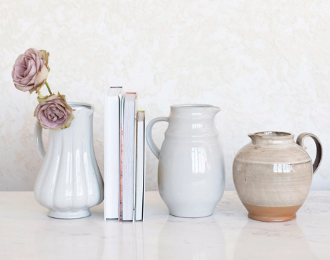 Brown Glazed Stoneware Pitcher (72 oz)