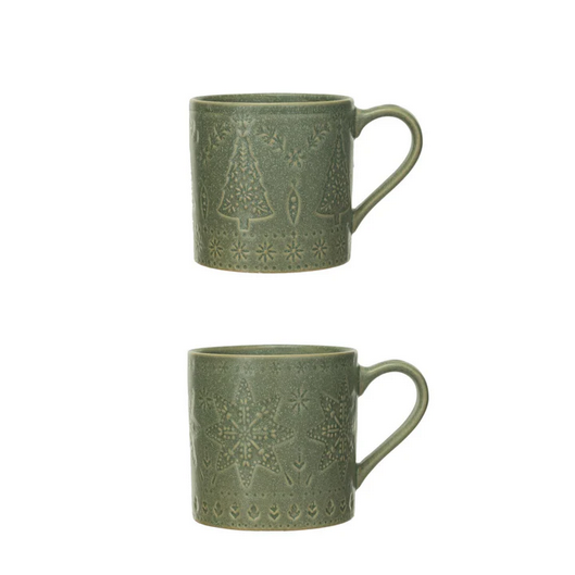 Good Tiding Debossed Stoneware Mug (2 Styles Available)