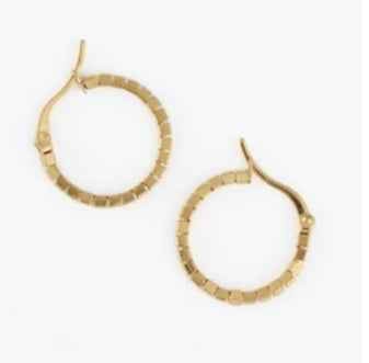 Square Beaded Hoop Earrings