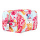 Roses + Blue Floral Quilted Cosmetic Bag