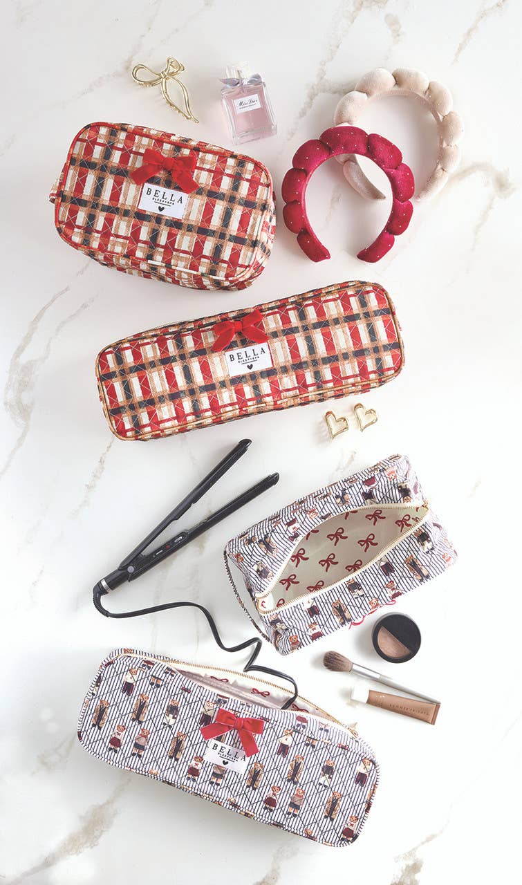 Quilted Cosmetic Bag - Plaid
