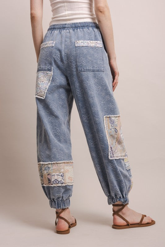 Boho Denim Patchwork Jogger