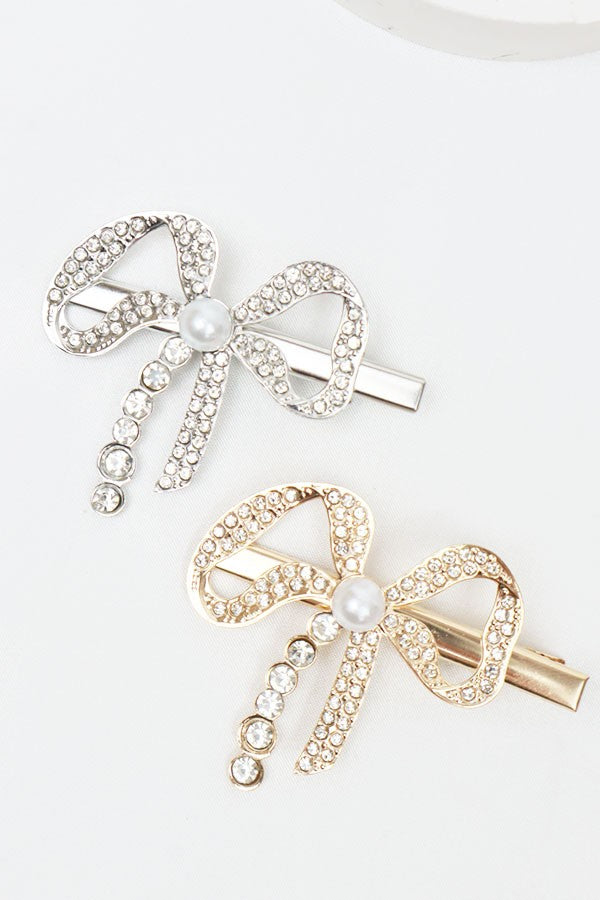 Metal and Rhinestone Alligator Hair Clip 2 Colors