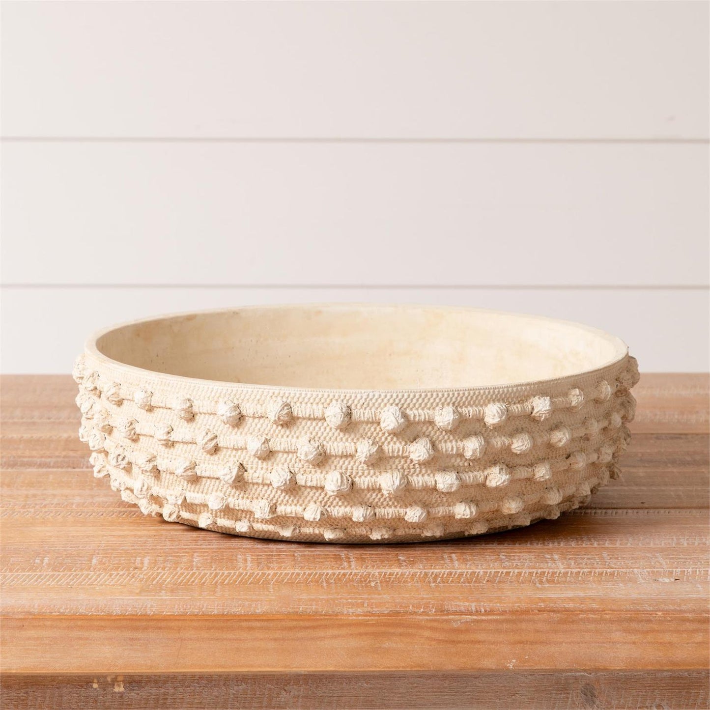 Ivory Textured Knot Cement Bowl
