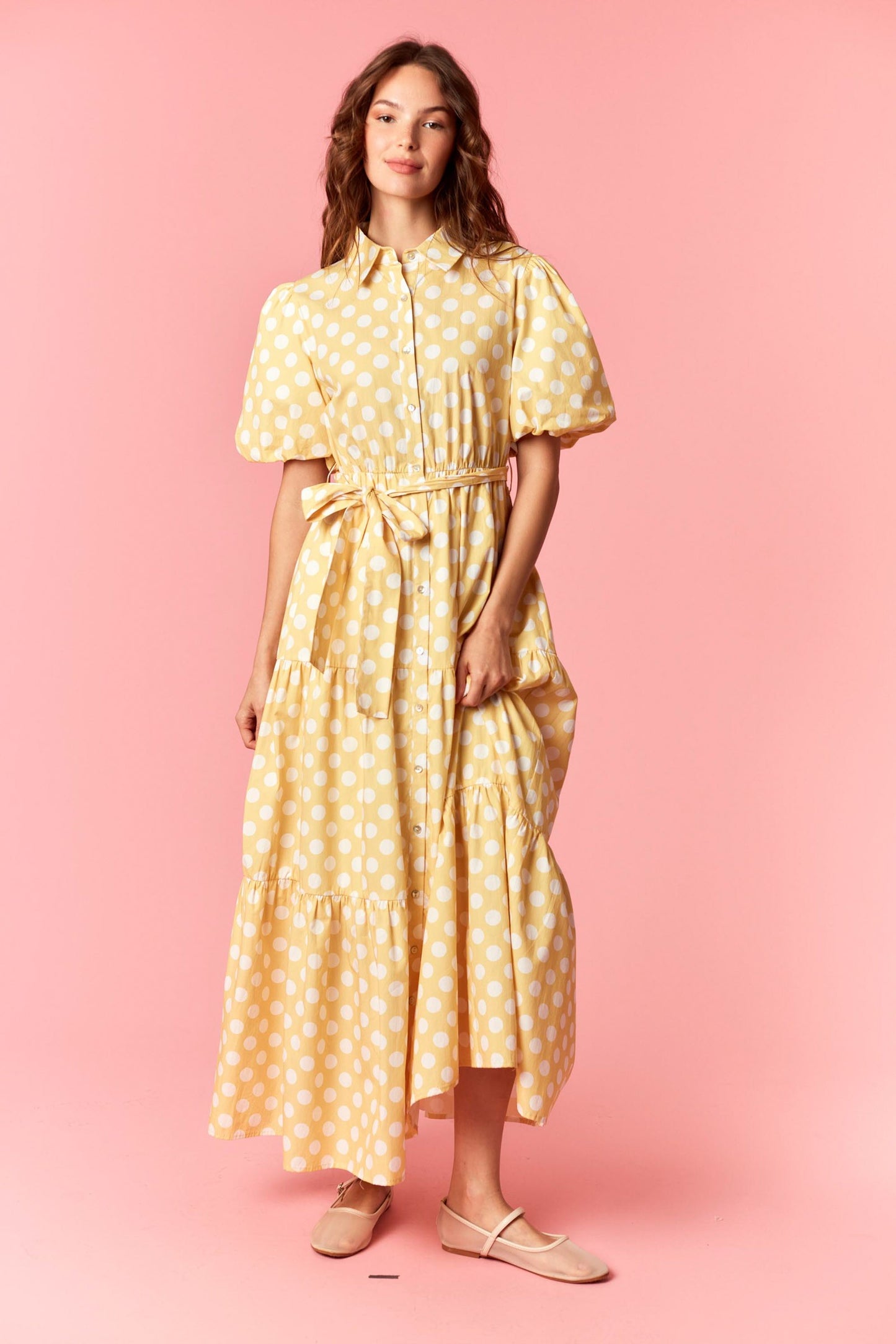 Buttercream Fields Polka Dot Maxi Dress
