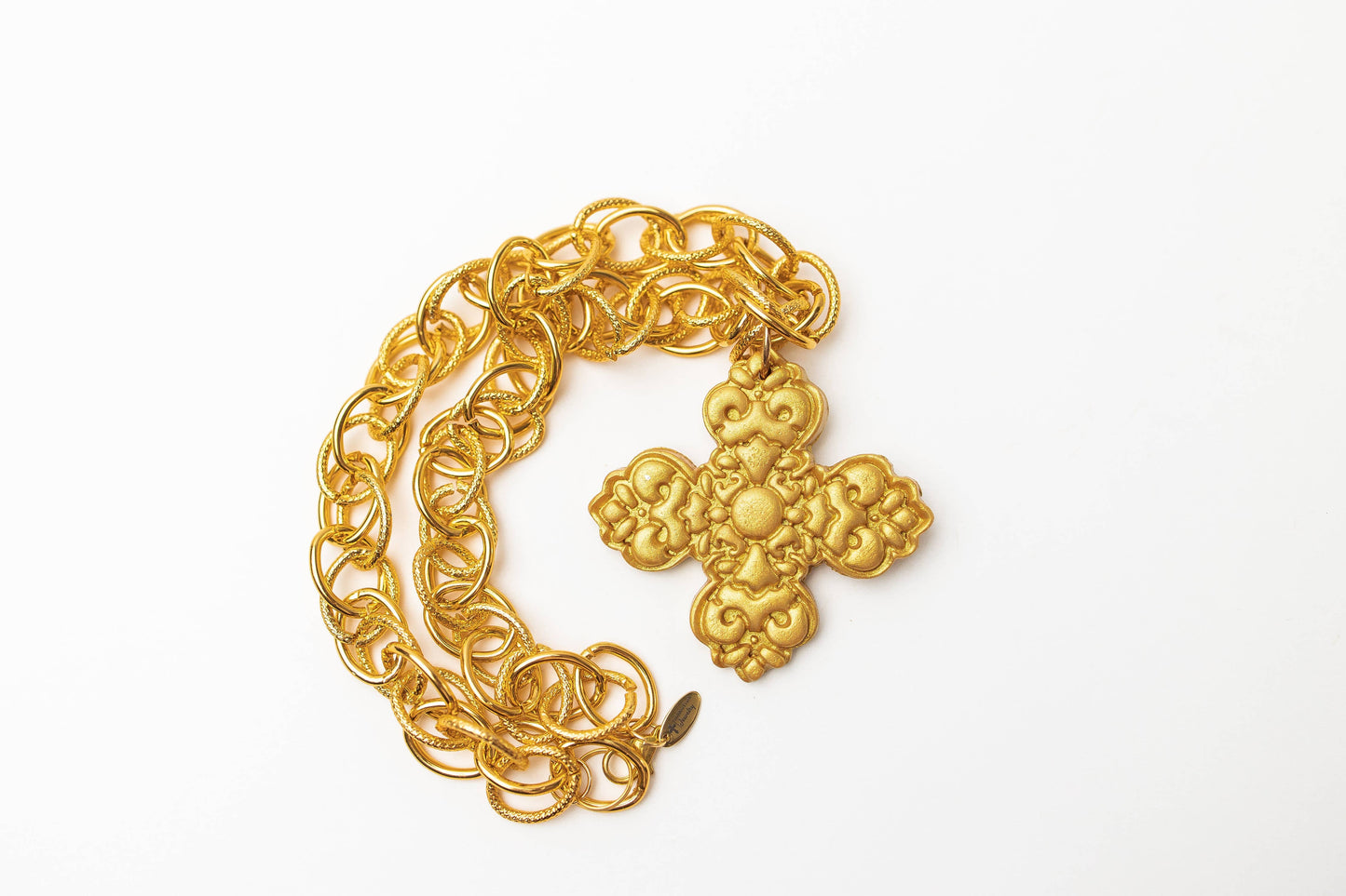 18" Double Gold Chain with Andrea Cross