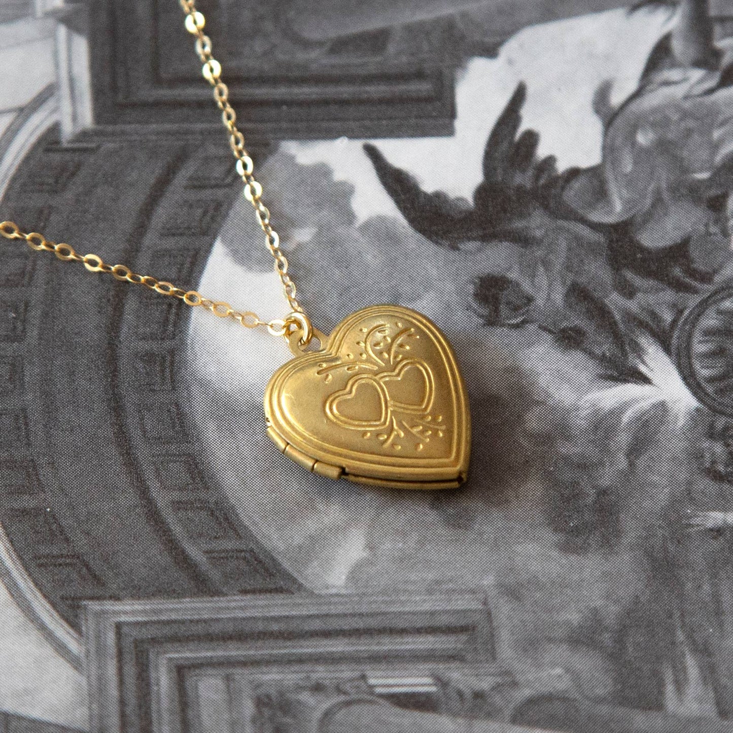 Vintage Medium Heart Locket Necklace