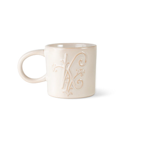 Ivory Script Initial Coffee/Tea Mug