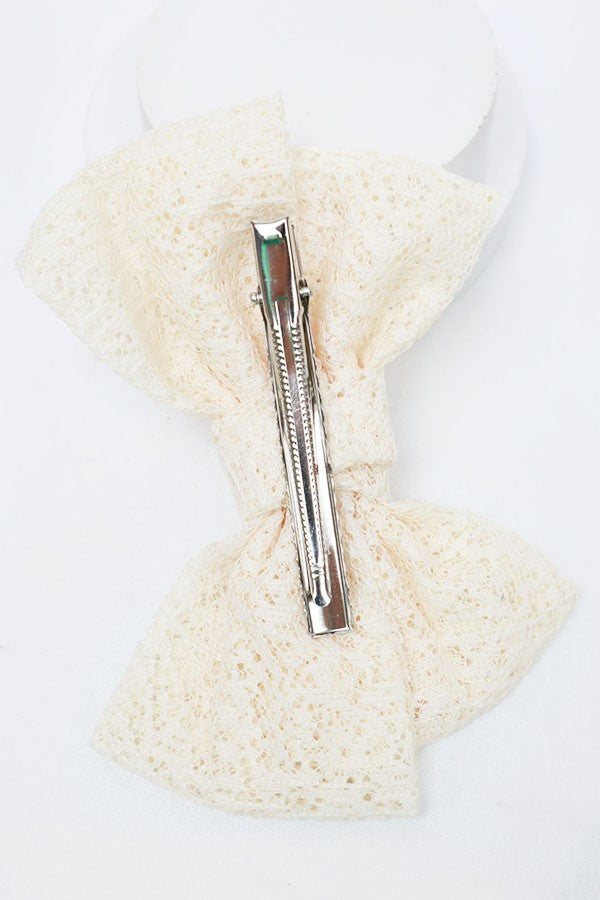 Scribble Lace Bow Clip 2 Colors