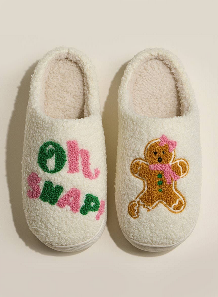 Oh Snap Gingerbread Slippers (Small to Large)