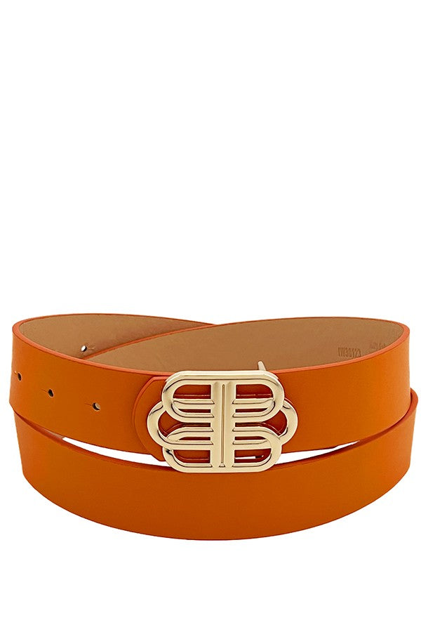 Art Deco Buckle Faux Leather Belt (multi-colored options)