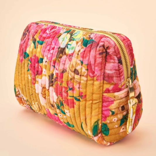 Impressionist Floral Quilted Wash Bag