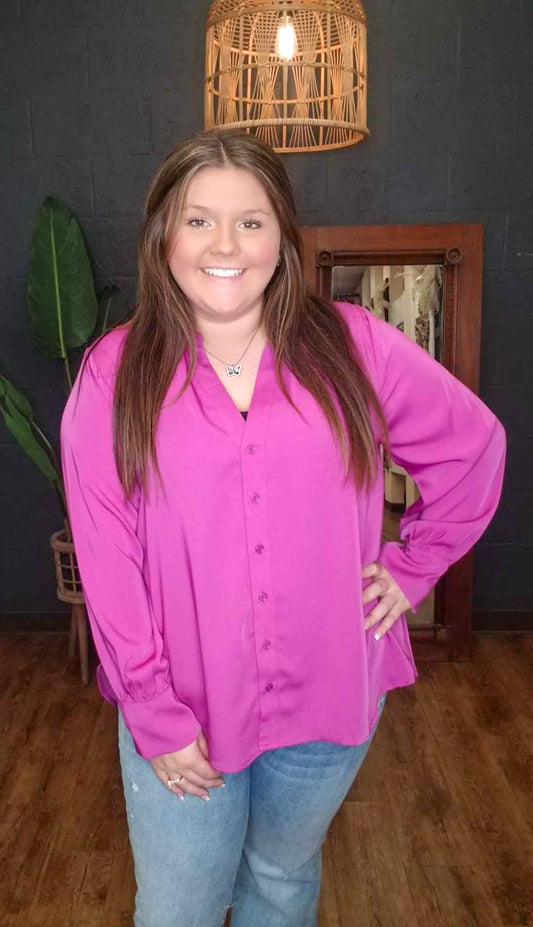 Billy Orchid Button Up Blouse (Small to 3XL)