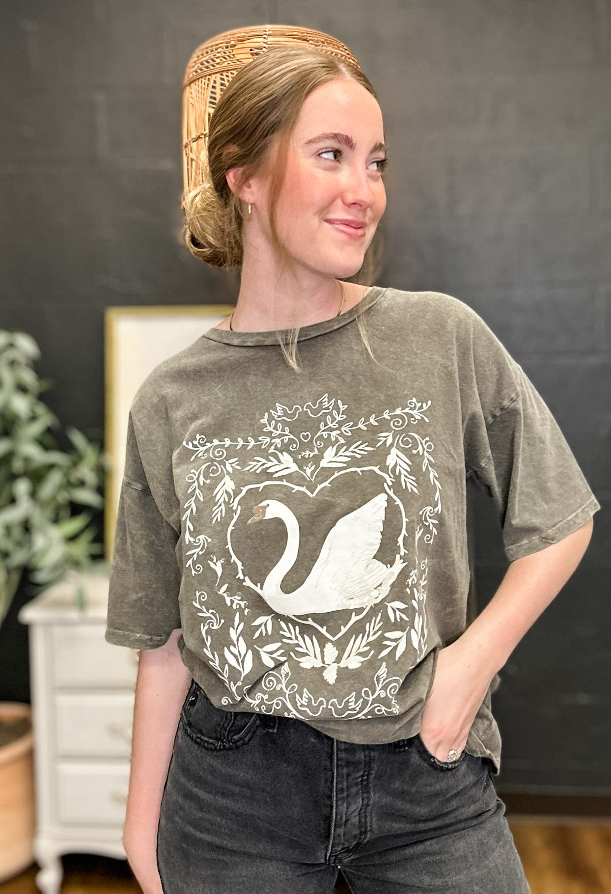 Swan Dive Oversized Graphic Tee (Small to Large)